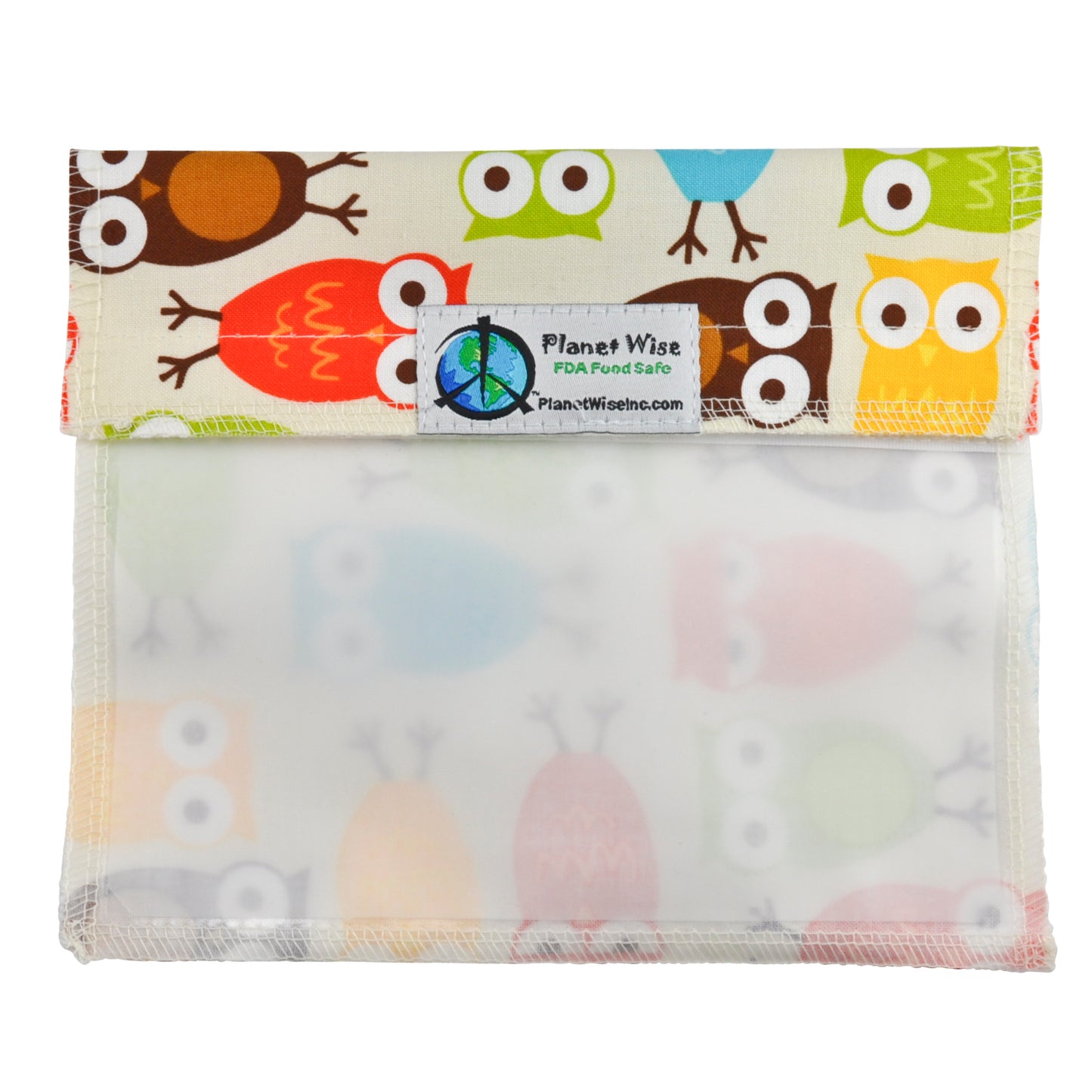 Planet Wise Window Sandwich Bag - 7" x 5.5" - Owl